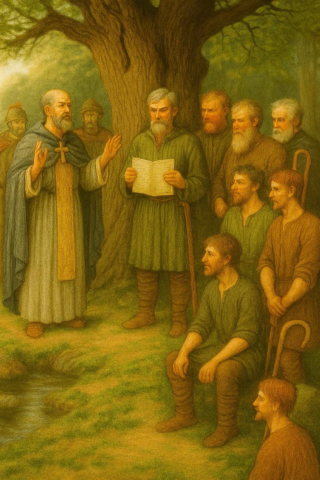 Austin the monk trying to convert the Welsh Baptists